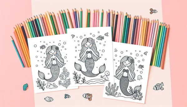 Mermaid coloring pages feature image