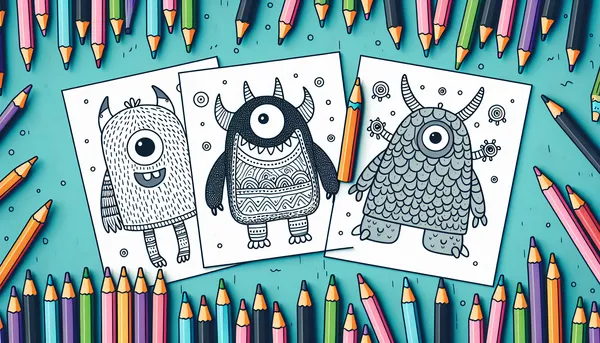 Monster coloring pages feature image