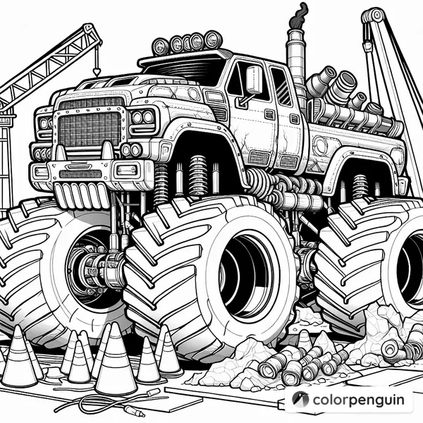 Red Construction Monster Trucks