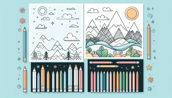 Mountain coloring pages feature image