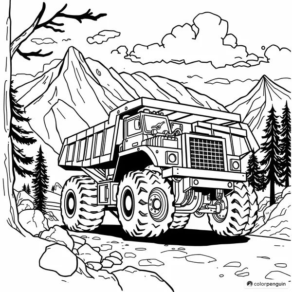 Steampunk Dump Truck Ascending the Mountain