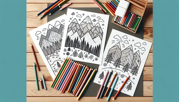 Mountains coloring pages feature image