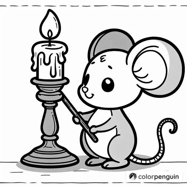 Adorable Mouse with a Candle