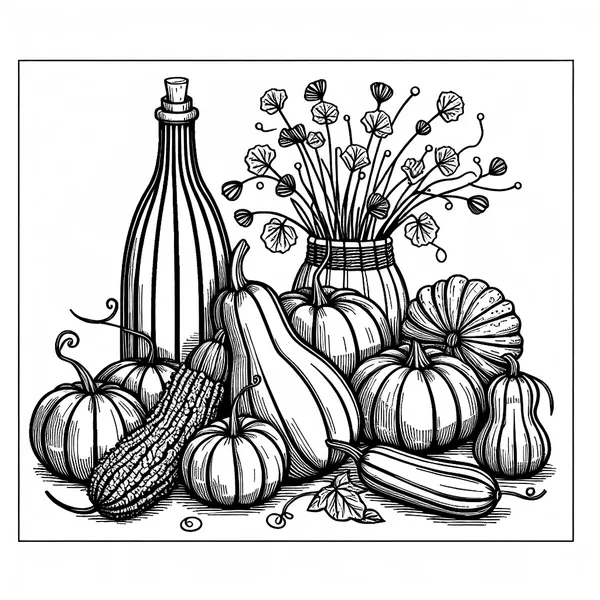 Gourds and Squash Still Life