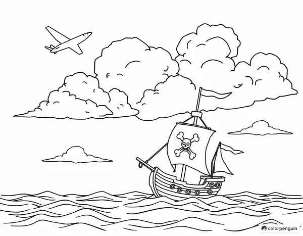 Airplane Over Pirate Ship