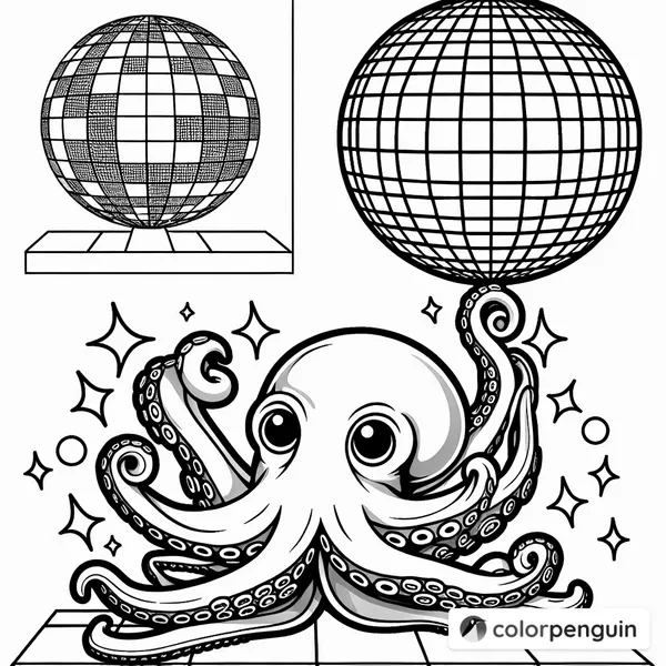 Breakdancing Octopus with a Disco Ball