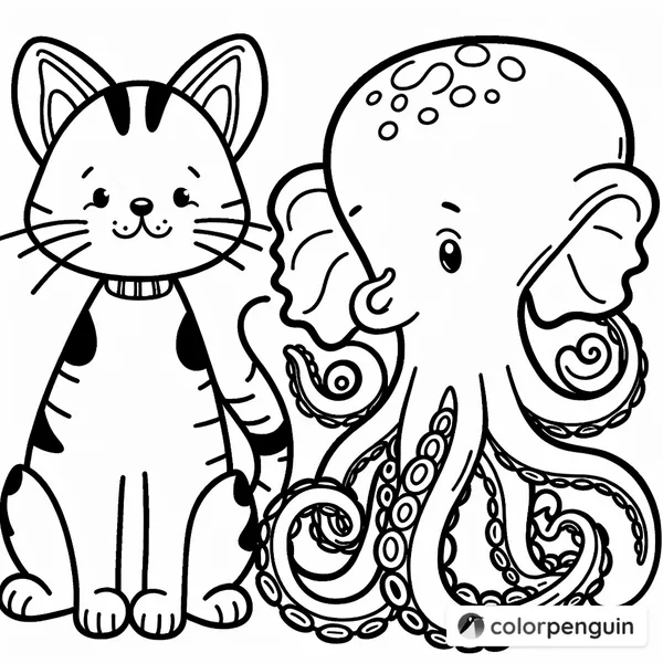 Cat-octopus-elephant Friends