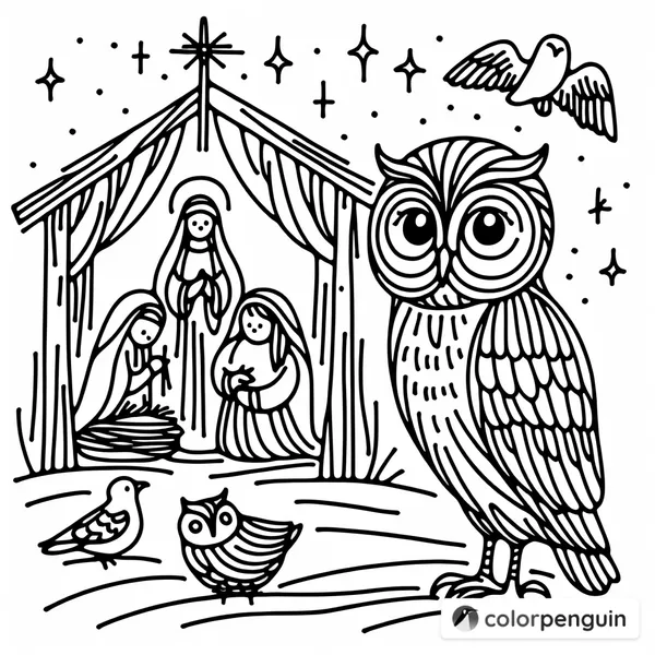 Nativity with Owl