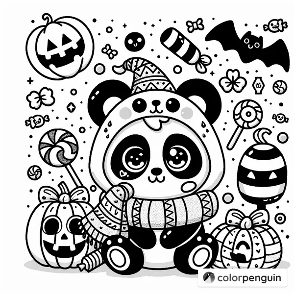 Cozy Kawaii Panda Bear Halloween