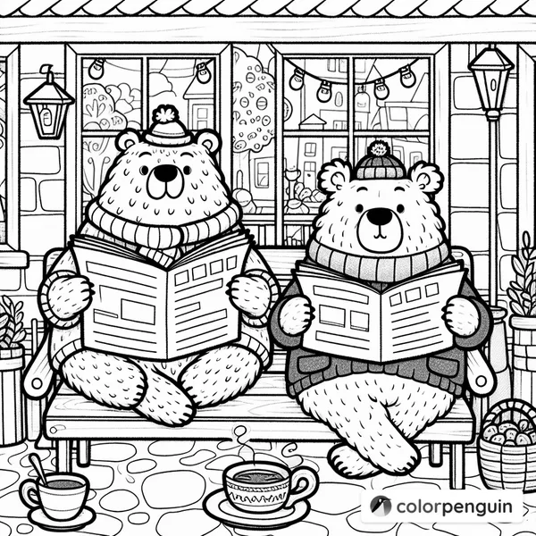 Cozy Bears Reading Together