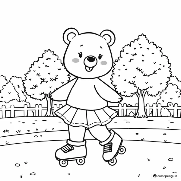 Skating Bear in the Park