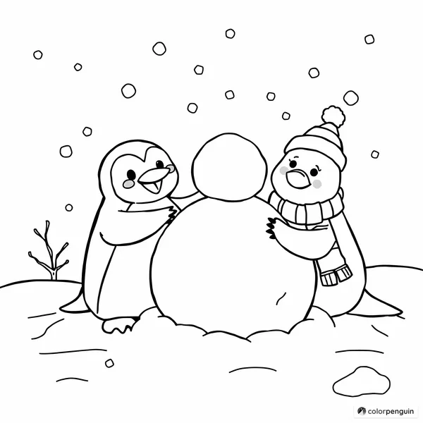 Penguin and Seal's Snowman Fun