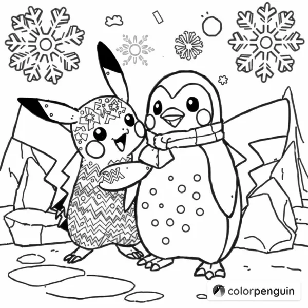 Pikachu and Penguin Friends