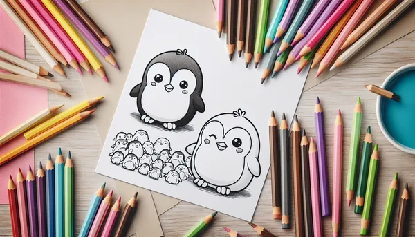 Penguin coloring pages feature image