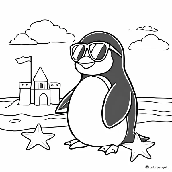 Sunny Penguin at the Beach