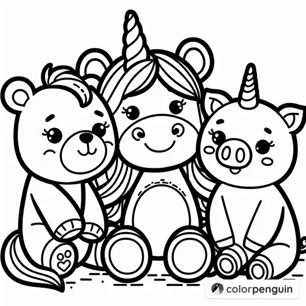 Bears, Unicorn, and Pig Pals