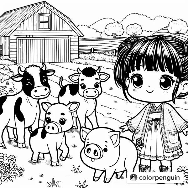 Farm Fun with Cows and a Pig