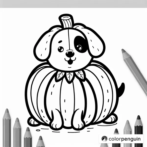 Cute Pumpkin Costumed Dog