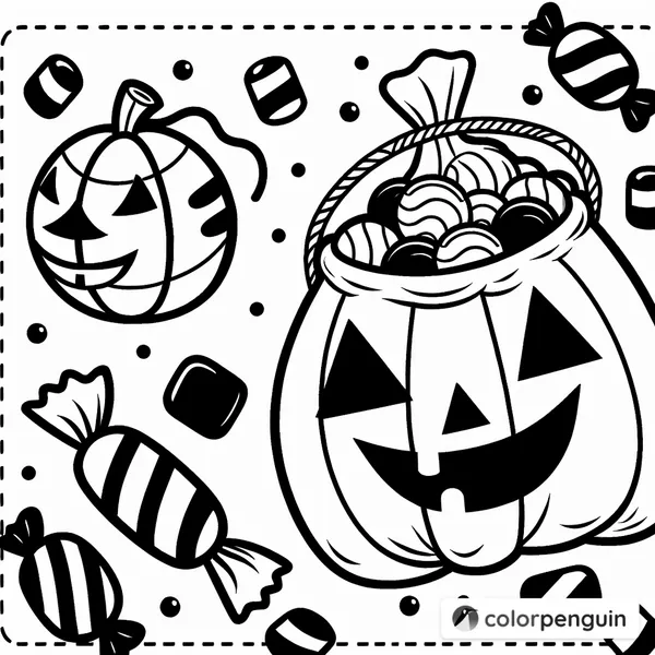 Pumpkin Face Candy Bag