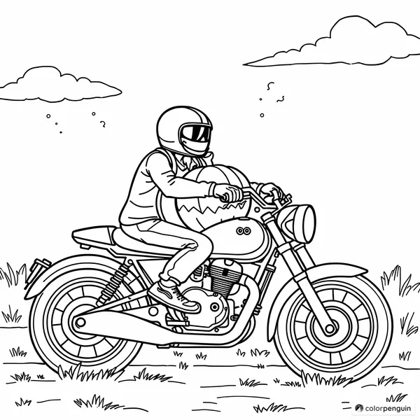 Pumpkin on a Motorcycle Adventure