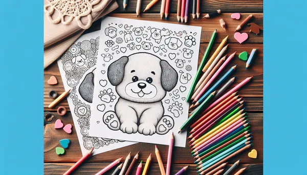 Puppy coloring pages feature image