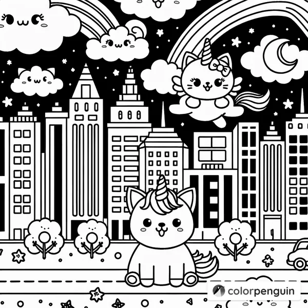 Puppy Unicorn and Kitty Unicorn Play in the City