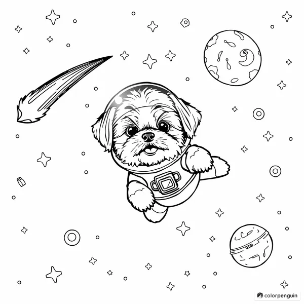 Shih Tzu Astronaut in Space