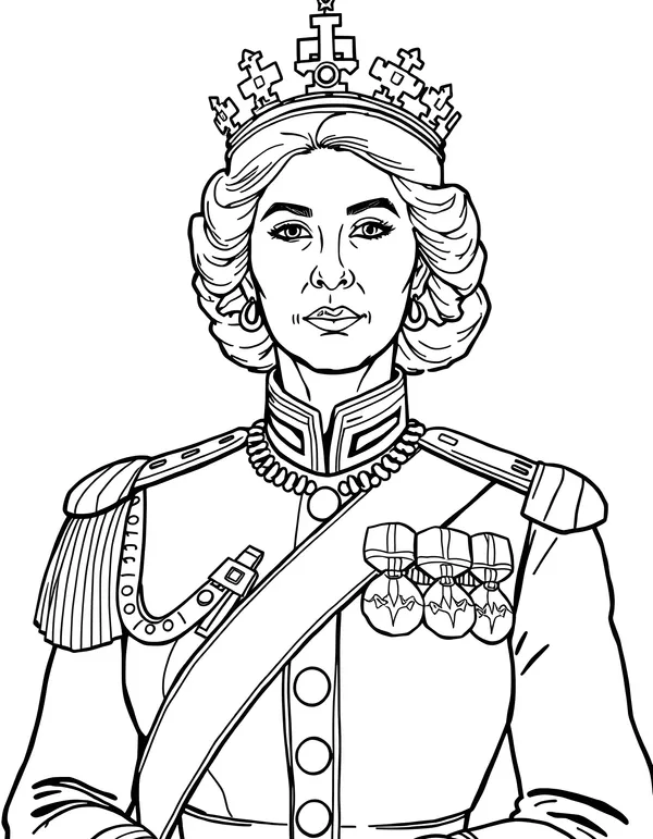 Queen in Ceremonial Military Uniform