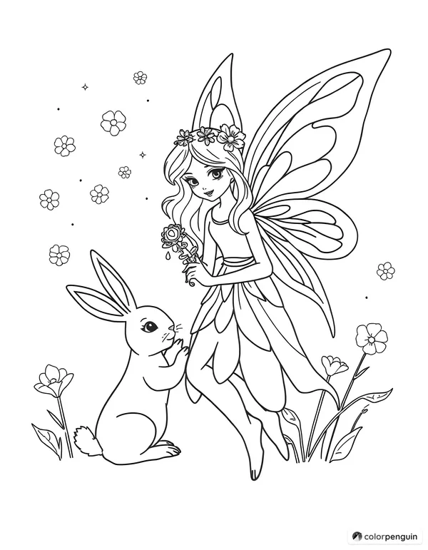 Enchanted Fairy with a Rabbit