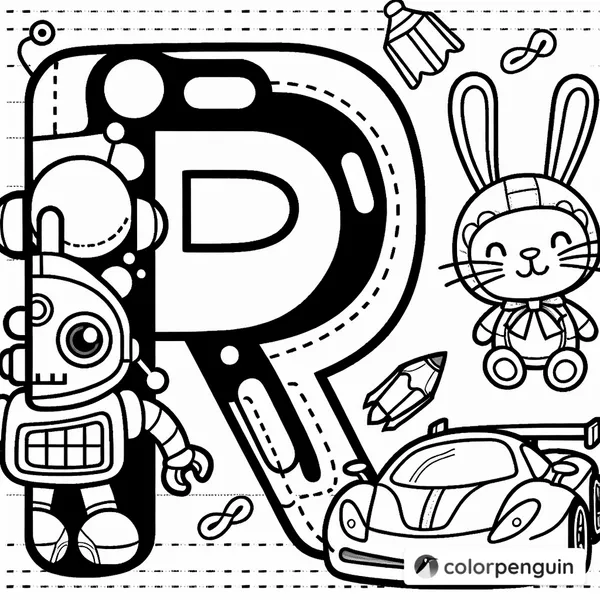 R is for Rabbit Robot and Race Car