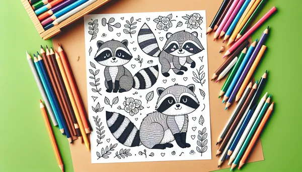 Raccoon coloring pages feature image