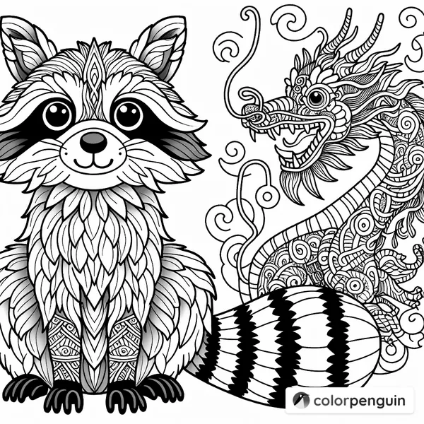 Raccoon with a Dragon Tattoo