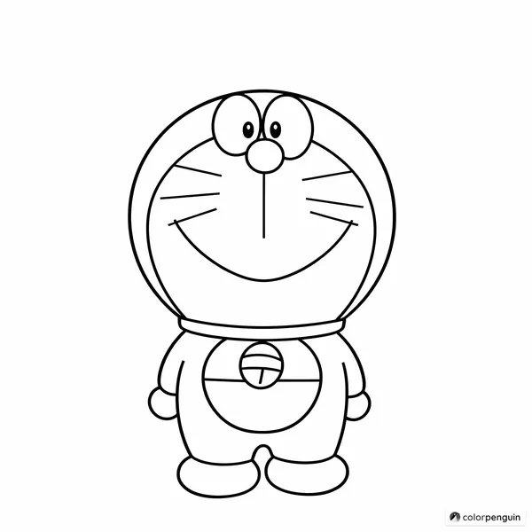 Curious Doraemon Coloring Page