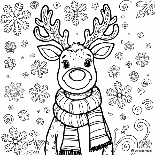 Jolly Reindeer in a Scarf