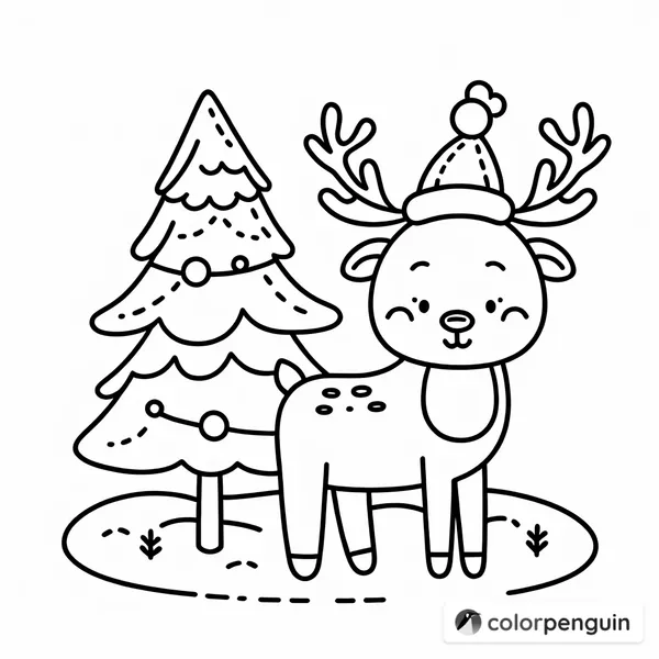 Reindeer and Christmas Tree