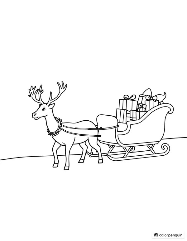 Reindeer-Pulled Sleigh of Gifts