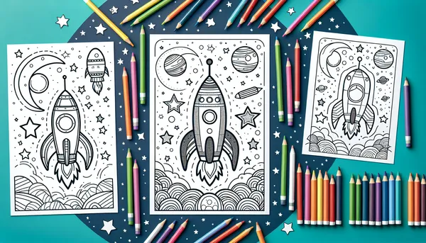 Rocket coloring pages feature image