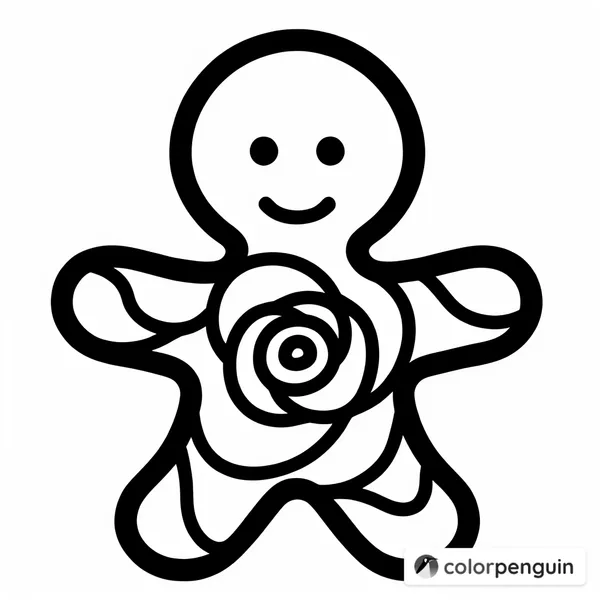 Gingerbread Man with Rose