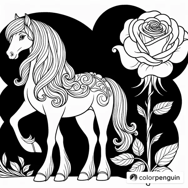 Horse with a Rose