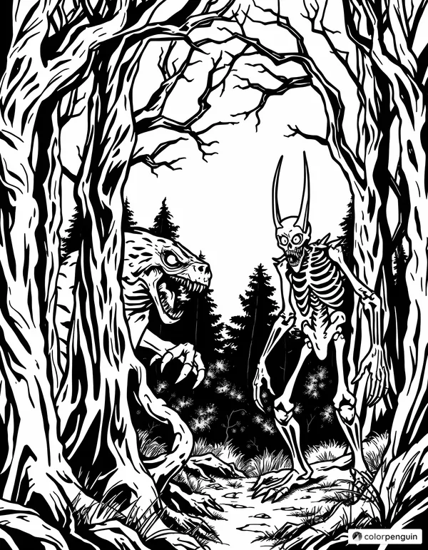 Chupacabra and Wendigo in the Dark Forest