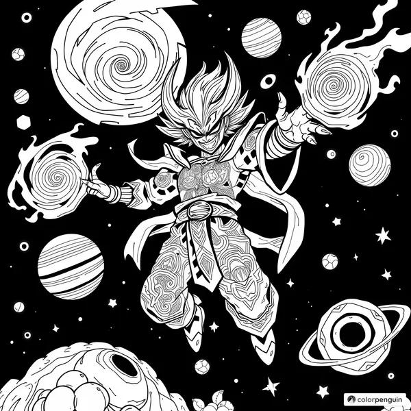 Magical Manga Character in Space