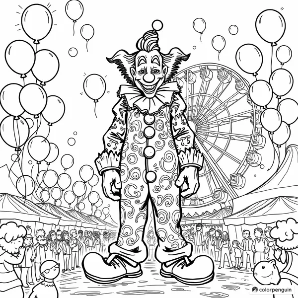 Scary Lanky Clown at the Carnival