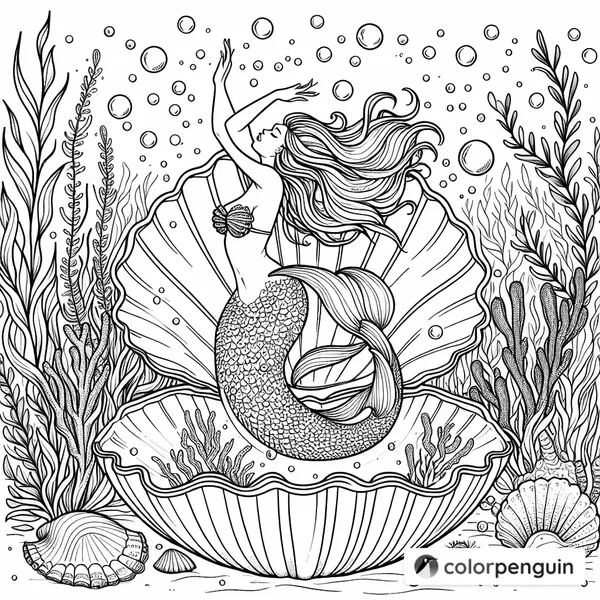 Mermaid Dancing in a Clam