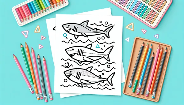 Shark coloring pages feature image