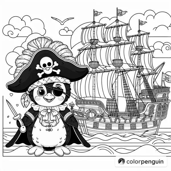 Pirate Penguin on the High Seas