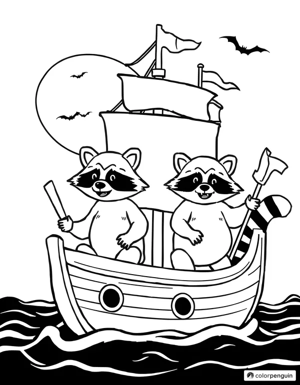 Pirate Raccoons on a Haunted Ship