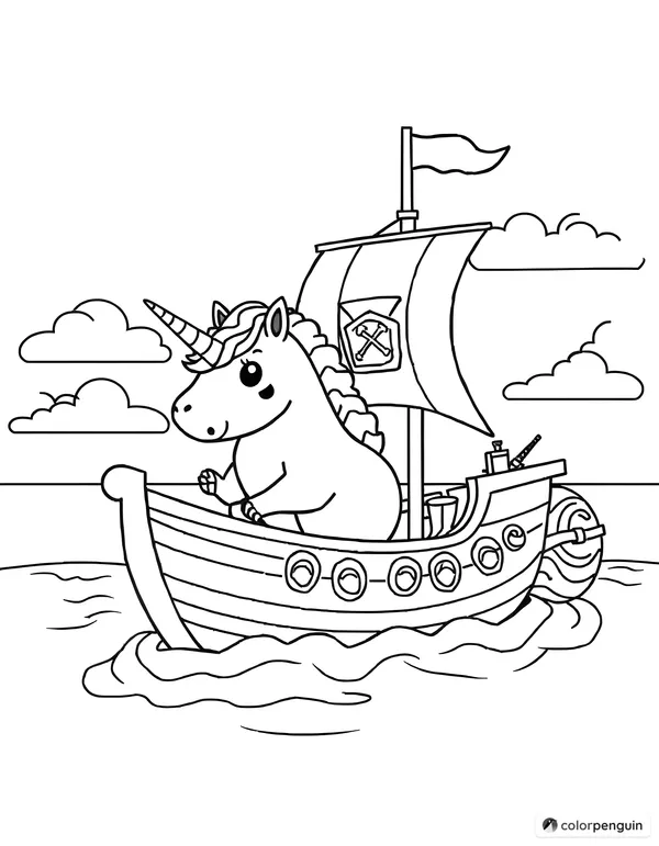 Unicorn Capybara Pirate Ship