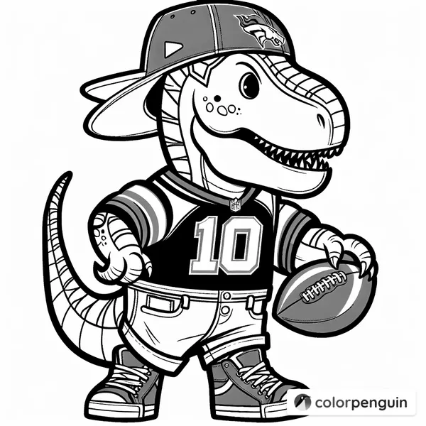 Dinosaur in a Miami Dolphins Outfit