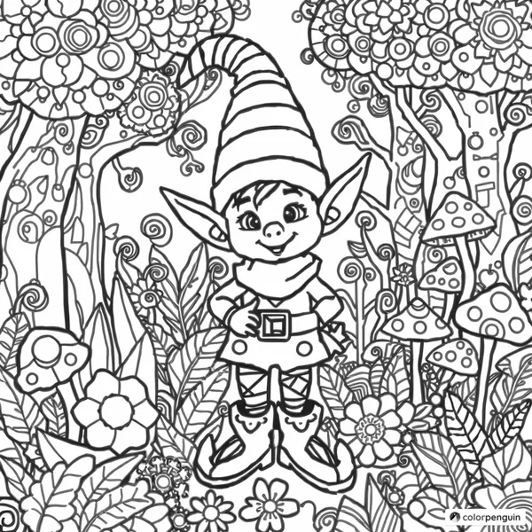 Cheerful Elf in a Magical Forest