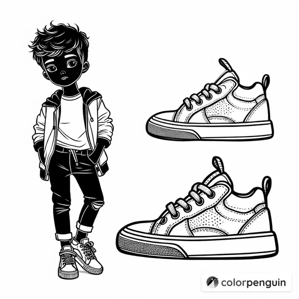 Cool Teenager with Stylish Shoes